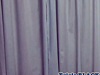 ebony shemale wanks in close-up