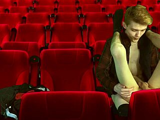 Cinema Hall Threesome: Two Tops And One Bottom