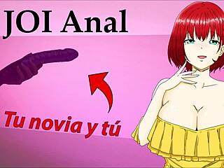 your girlfriend wants to try the double dildo in joi anal hentai