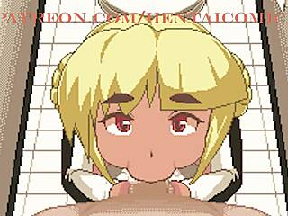 grumpy strawberry-chan at the game center with friends