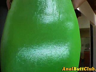 Slut inserts anal toy into her gaping big ass