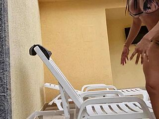 pool sex with hairy client at new year's bash