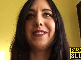 Brunette Wife Toys Hairy Pussy On Sofa