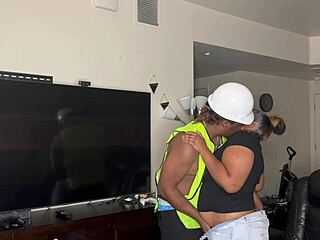 Construction worker kendale gives client bbc on job
