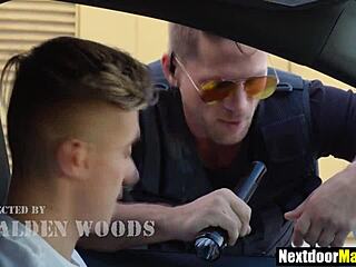 gay policeman catches jerking and fucks him