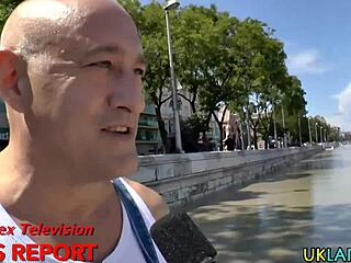 classy european teases with skilled hand on rod