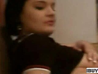 you watching this hot brunette masturbate her big tits?