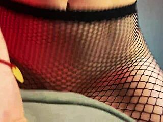 myredfoxgirl in red bodysuit seduces with hot shapes and blowjob