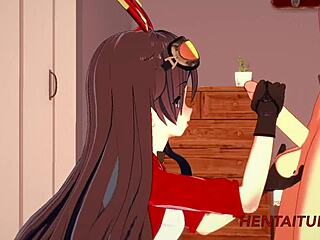 Wow! Genshin Impact Hentai Amber Delivers Wild Blowjob and Creampie!
