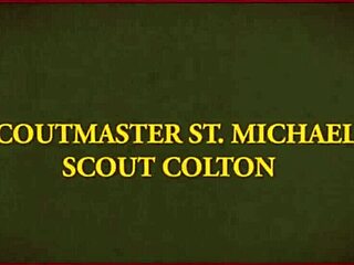 Sexy DILF scoutmaster seduces twink in woods. Barebacks him outdoors!