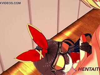 Wow! Genshin Impact Hentai Amber Delivers Wild Blowjob and Creampie!