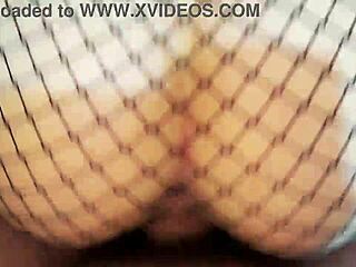 myredfoxgirl in red bodysuit seduces with hot shapes and blowjob