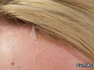 Exclamatory-Provocative Wow! Hottie Swallows Every Drop of Face Sperm Shot!