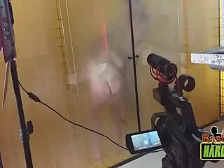 rafaella denardin shows off her massive brazilian tits in the frosted shower glass with ed j