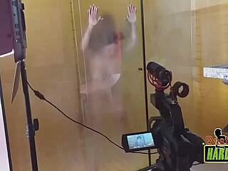 rafaella denardin shows off her massive brazilian tits in the frosted shower glass with ed j