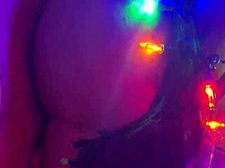 reverse cowgirl riding big monster cock tied up in fishnets