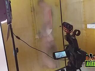 rafaella denardin shows off her massive brazilian tits in the frosted shower glass with ed j