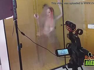 rafaella denardin shows off her massive brazilian tits in the frosted shower glass with ed j