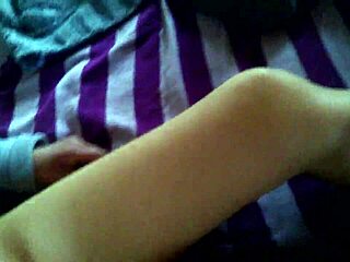 Amateur lesbian watches porn and masturbates alone at home