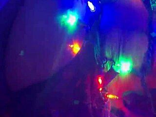 reverse cowgirl riding big monster cock tied up in fishnets