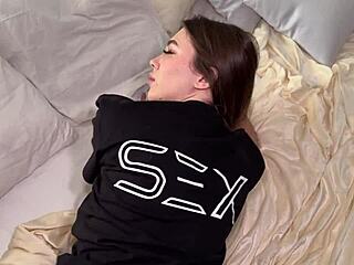 Sexy Girl Next Door in Fishnets Teases with Her Hot Feet