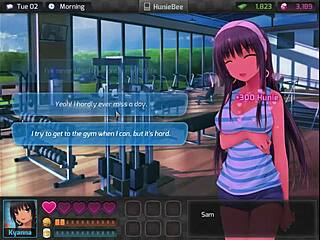 Anime Girl In Huniepop Game Gets Intense Hentai Action!