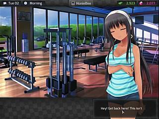 Anime Girl In Huniepop Game Gets Intense Hentai Action!