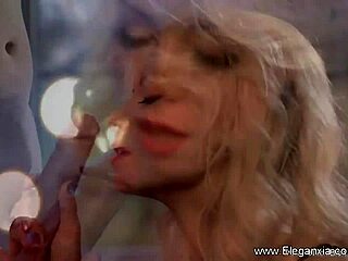 blonde milf enjoys oral session