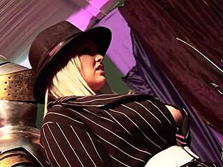 Lucky Dude Convinces Two Sluts to Share His Tasty Cock in Wild Threesome