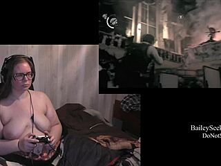 Naked playthrough of Evil Within part 16 with brunette character!