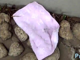 Japanese WHORE PISSING OUTDOORS in PUBLIC FETISH SCENE with VOYEURS WATCHING