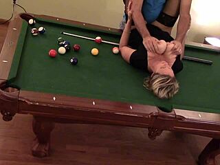 Hot Milf Wife Takes Hard Pounding on Pool Table with Huge Tits Bouncing Wildly