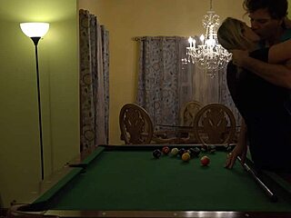 Hot Milf Wife Takes Hard Pounding on Pool Table with Huge Tits Bouncing Wildly