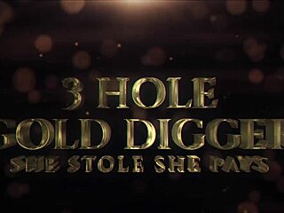 This ebony slut takes it in all holes