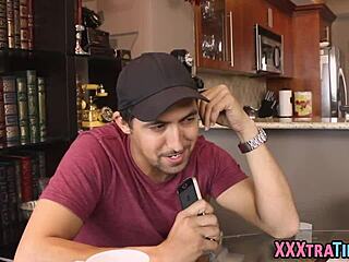 Teeny skank gets facial cumshot