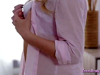 Blonde slut teases with skilled dick sucking action