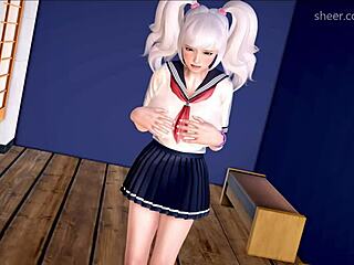 Fanora's first hard cock sighting in shower leads to an accidental handjob in Mythic Manor