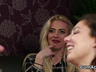 Sexy idol receives facial cumshots while sucking jizm