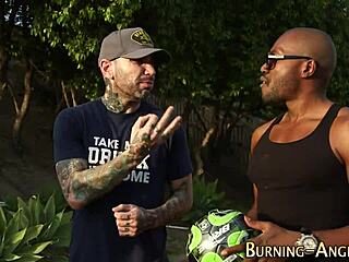 Tattooed goth babe fucks BBC