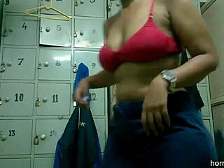 Horny Tamil maid Lily fingers pussy in bathroom