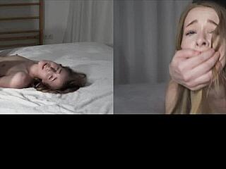 college slut takes rough pounding from roommates