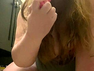 She plays with her fat pussy and squirts everywhere.