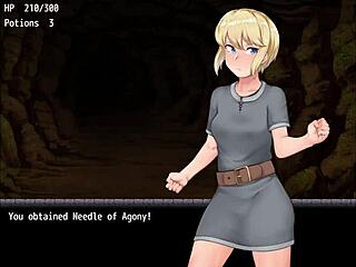 Blonde girl explores monster-filled cave for lost items in Alissa series