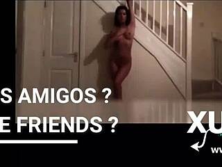 The beautiful prostitute performs an erotic dance.