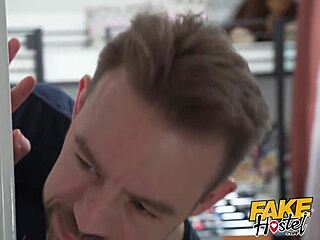 Fake Hostel Pussy and Oral Creampies for 18 Yr College Teen in MMF Threesome