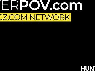 does this tight brunette in red lingerie seduce him with her cowgirl riding?