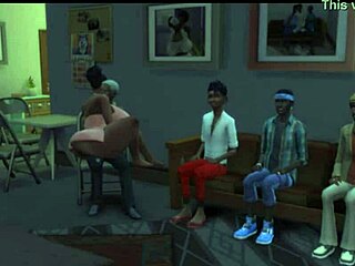 Big Ass Ebony Wife Gets Nailed Hard While Husband Watches Nearby