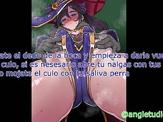 Mona catches you spying and forces anal pleasure JOI in hentai anime Genshin español CEI femdom instructions.