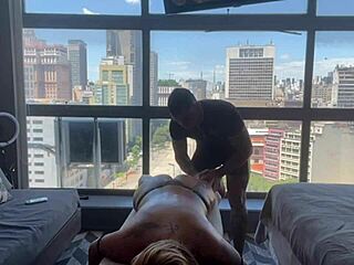 Relaxing with sensual sex and cum on tits from masseur jhonny gab