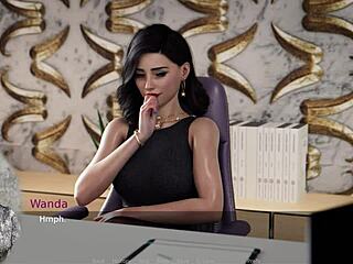 ms denvers shows off her upskirt in episode 23 of teacher’s game.